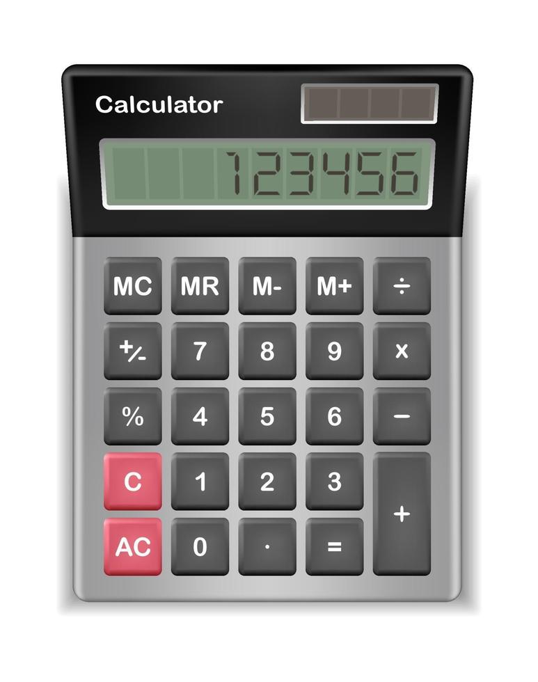 calculadora real com número digital de amostra vetor