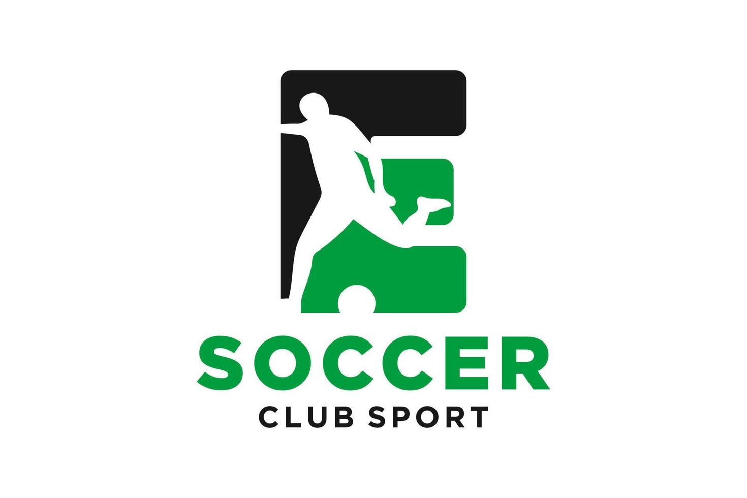 vetor iniciais carta e com futebol criativo geométrico moderno logotipo Projeto.