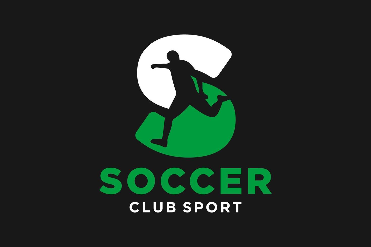 vetor iniciais carta s com futebol criativo geométrico moderno logotipo Projeto.