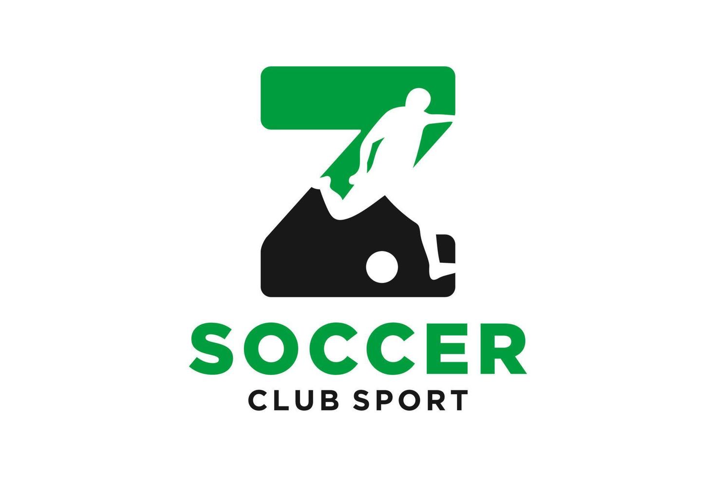 vetor iniciais carta z com futebol criativo geométrico moderno logotipo Projeto.