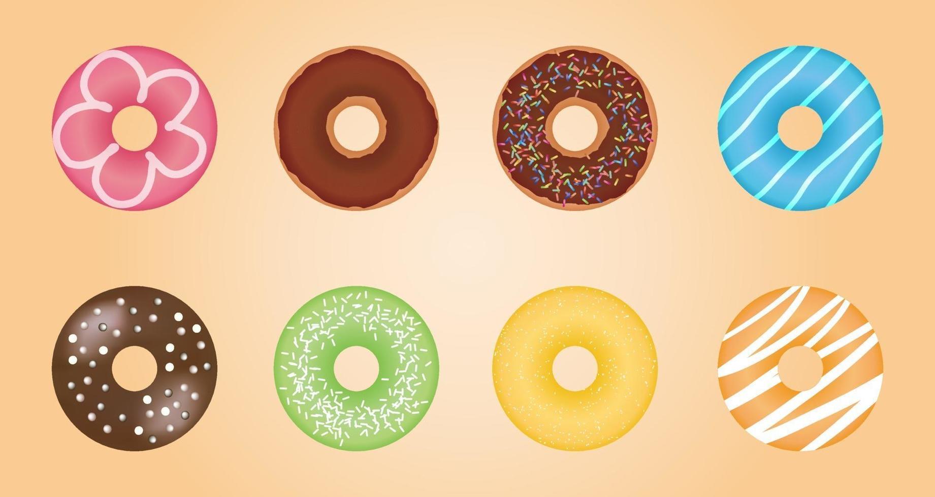 ilustração conjunto donut vetor