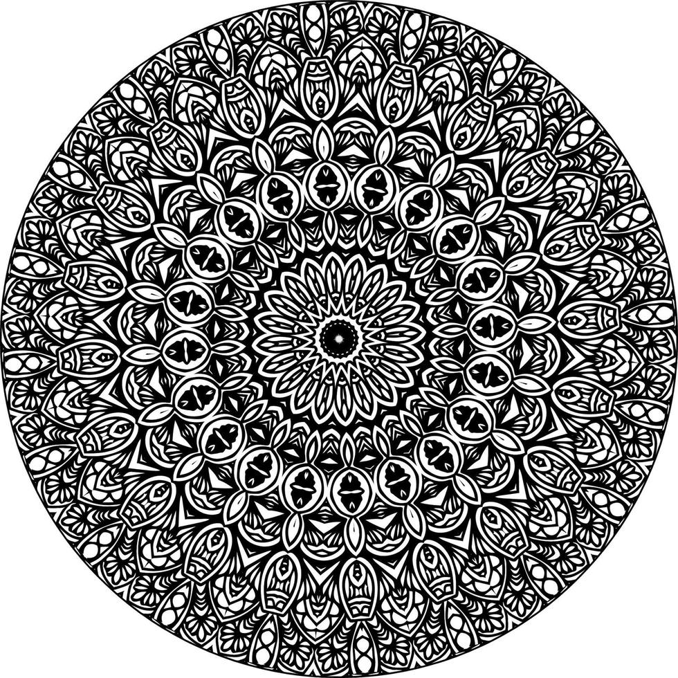 decorativo mandala com marinho elementos e ondas em branco isolado fundo. para coloração livro Páginas. vetor