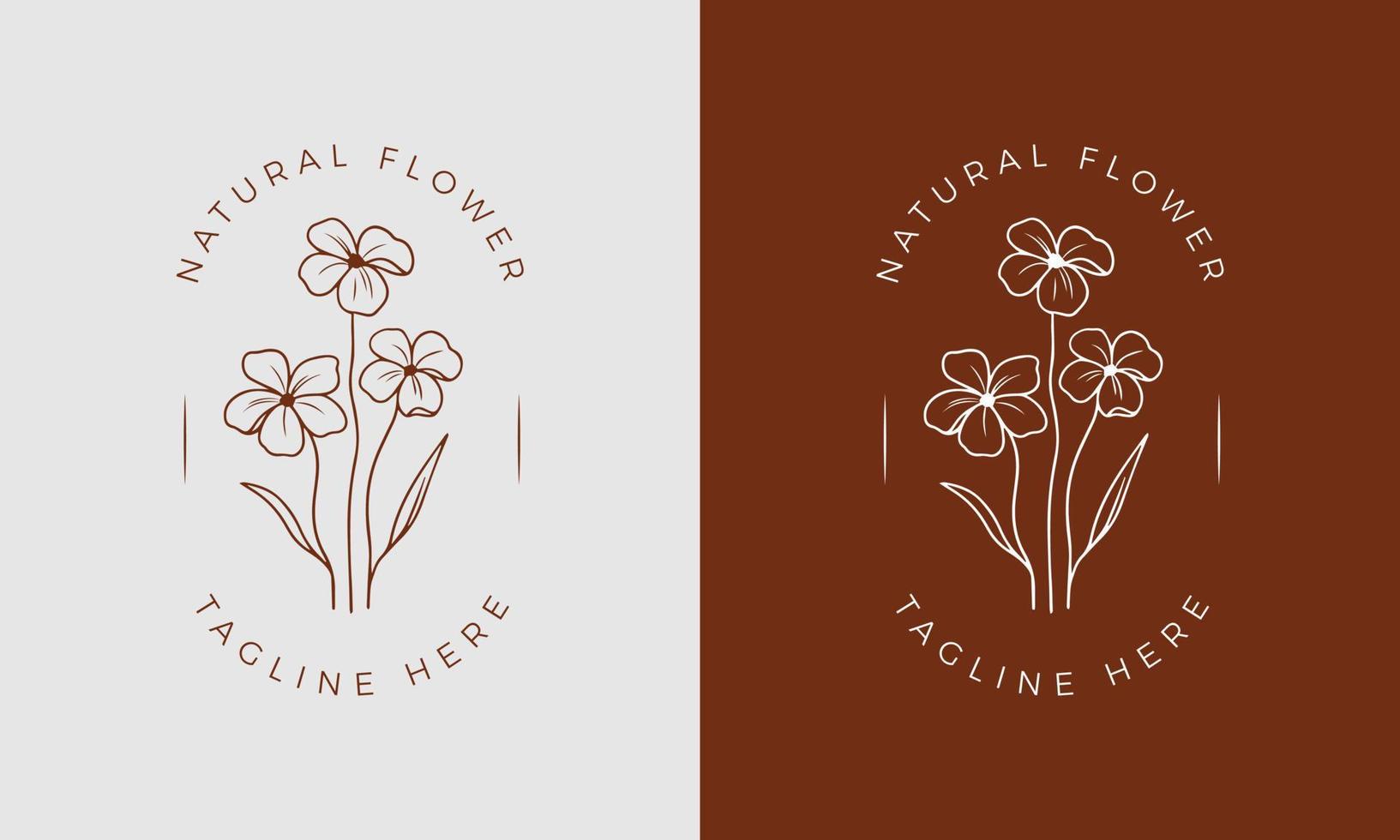 botânico floral elemento mão desenhado logotipo com selvagem flor e folhas. logotipo para spa e beleza salão, butique, orgânico comprar, casamento, floral desenhista, interior, fotografia, Cosmético. livre vetor