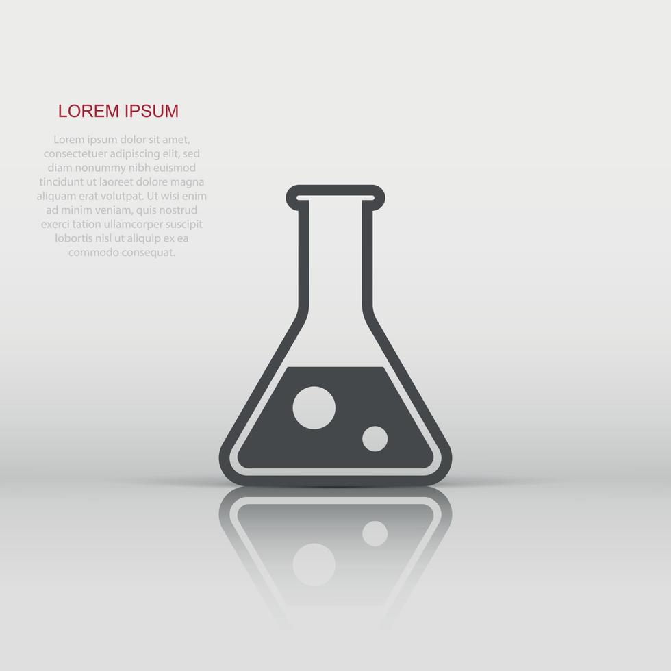 vetor químico teste tubo ícone dentro plano estilo. laboratório artigos de vidro placa ilustração pictograma. frascos o negócio conceito.
