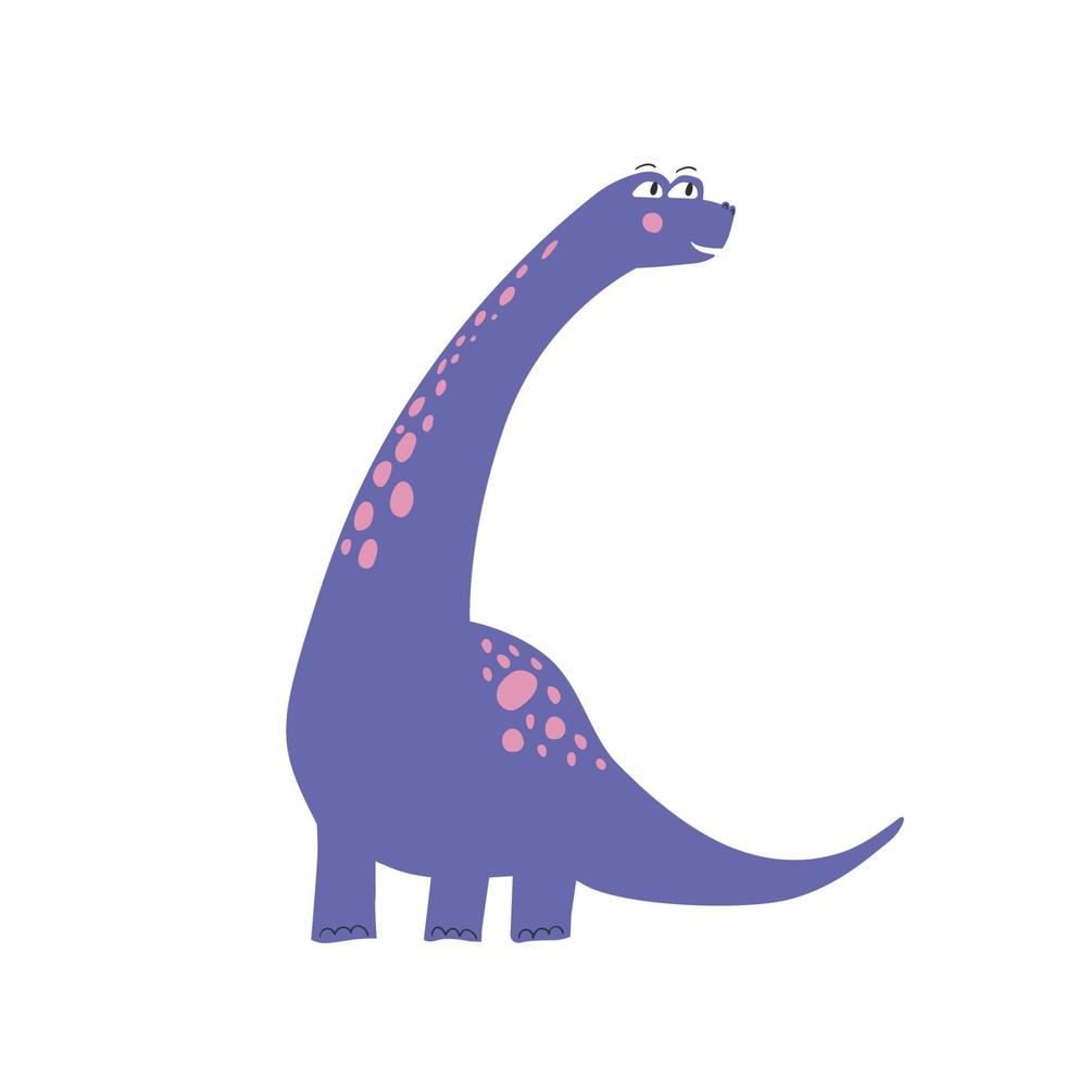 Dinossauro rosa engraçado isolado em fundo branco ilustração em