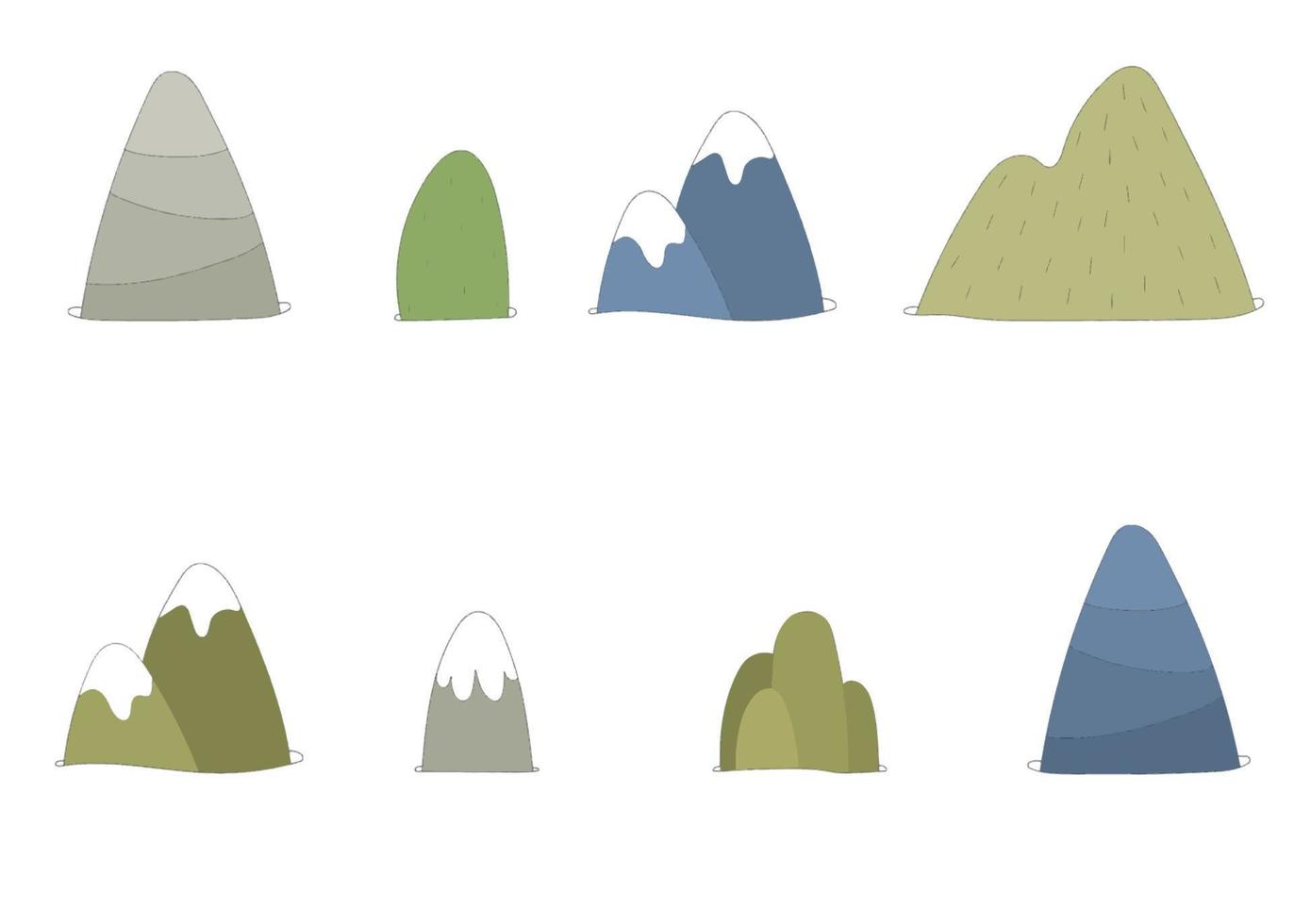 vetor elementos para clipart colorida montanhas