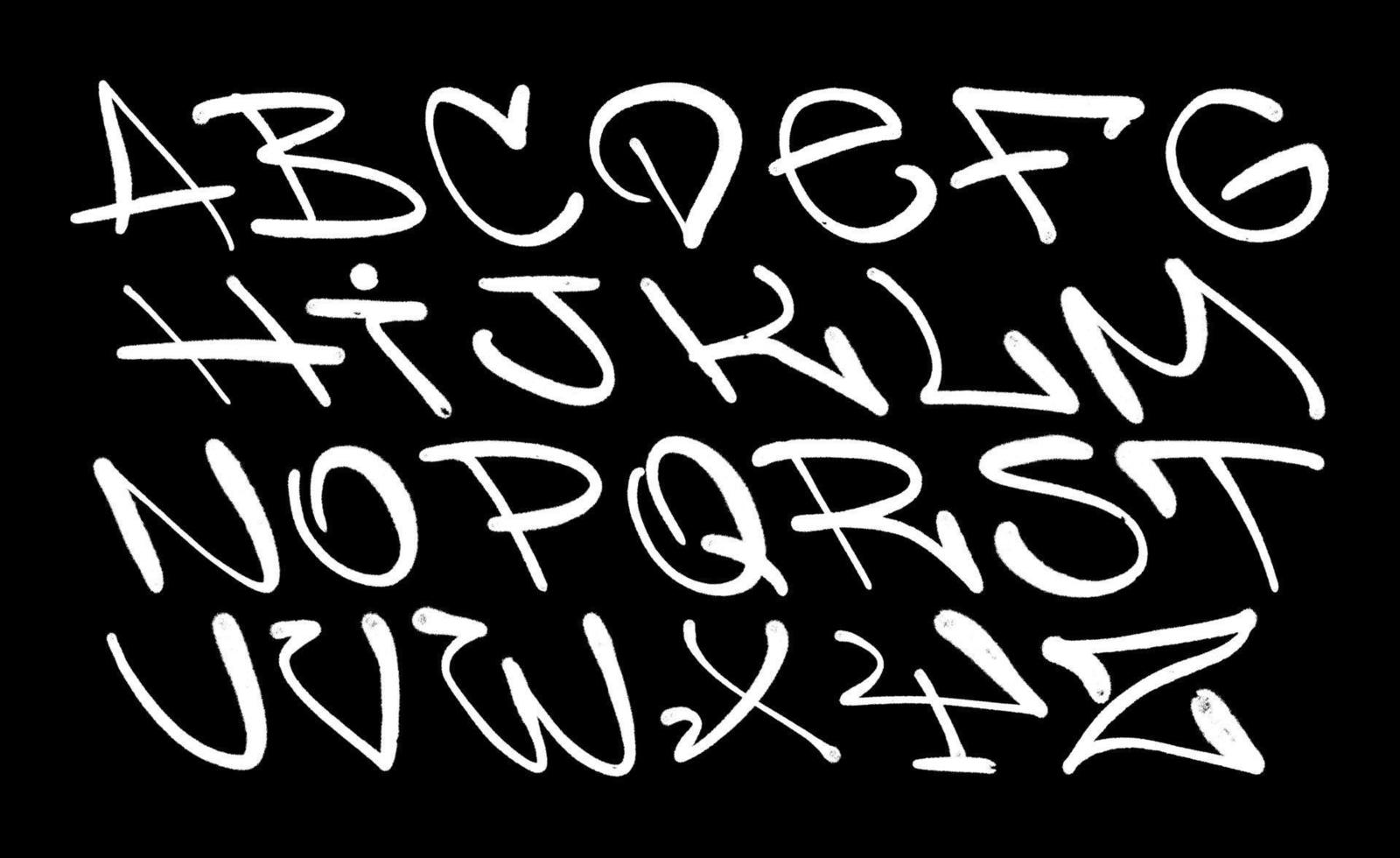 grafite alfabeto. spray pintura efeito cartas vetor