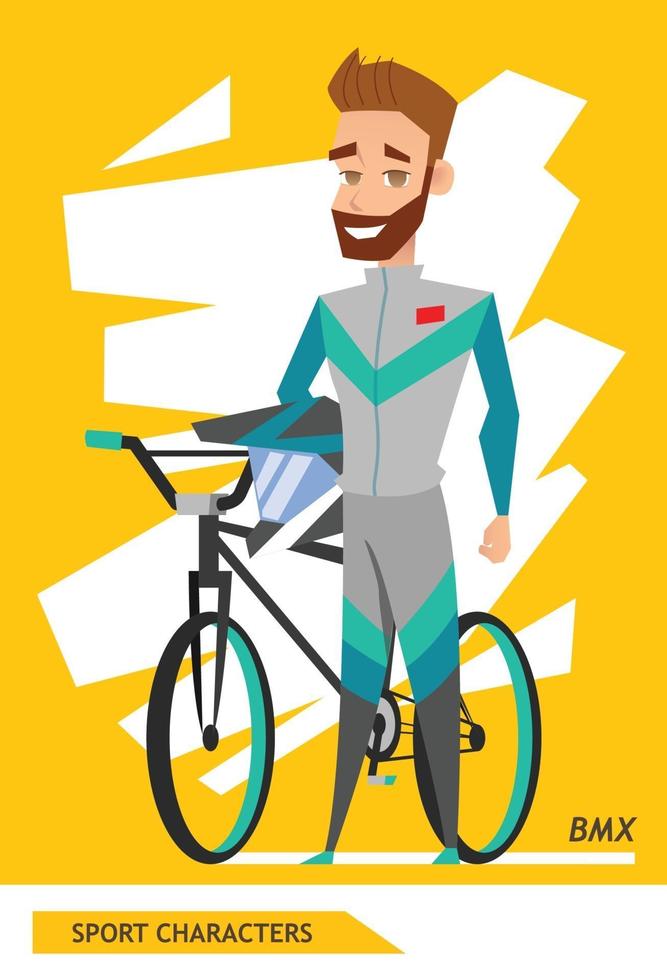 esportes personagens bicicleta rider jogador vector design