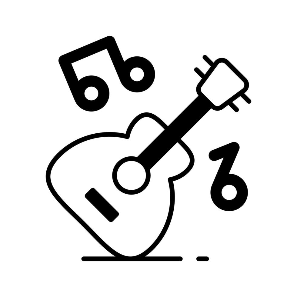 uma corda musical instrumento vetor projeto, Prêmio ícone do guitarra dentro moderno estilo