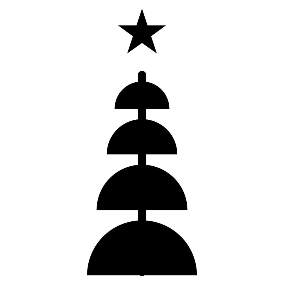 Natal árvore rabisco ícone esboço linha vetor. feliz Novo ano festa Projeto. vetor