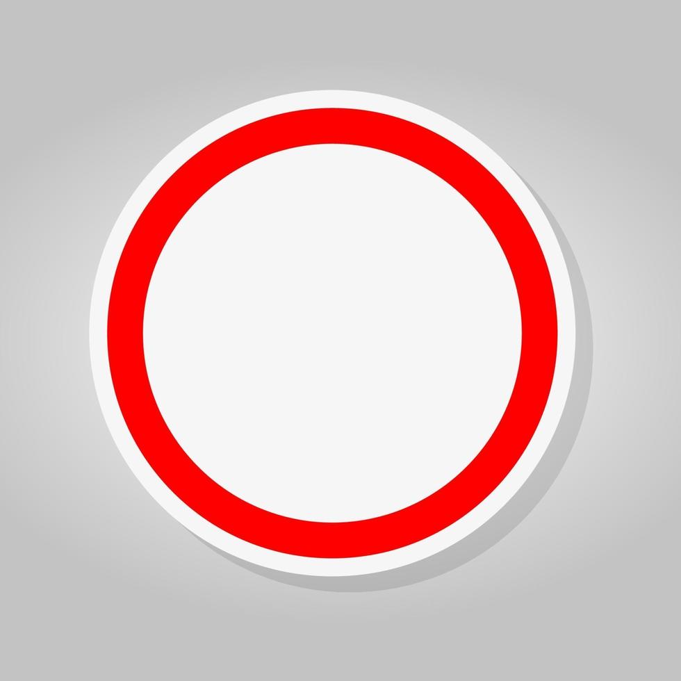 círculo vermelho vazio sem sinalização de trânsito vetor