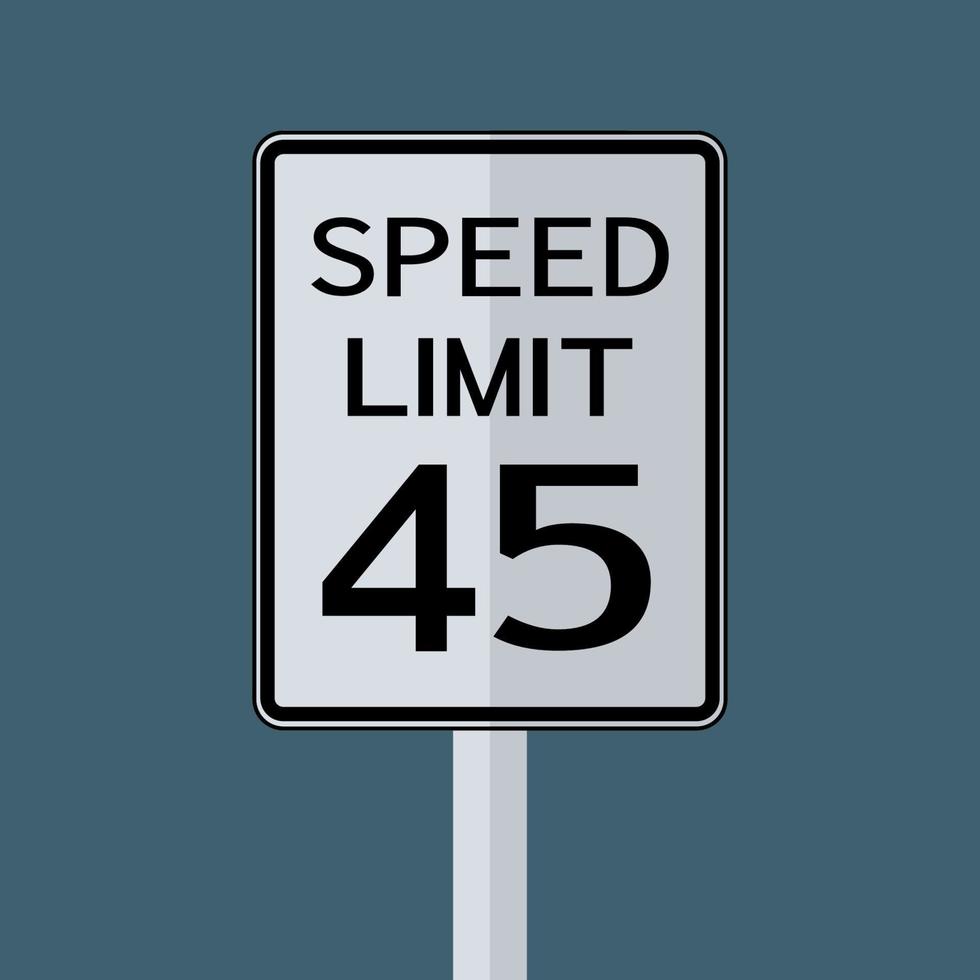limite de velocidade do sinal de transporte de tráfego rodoviário dos EUA 45 vetor