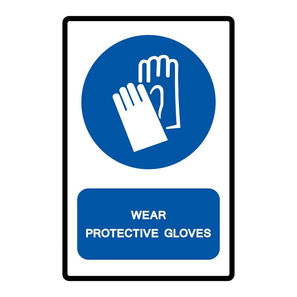 usar luvas de proteção sinal de símbolo vetor
