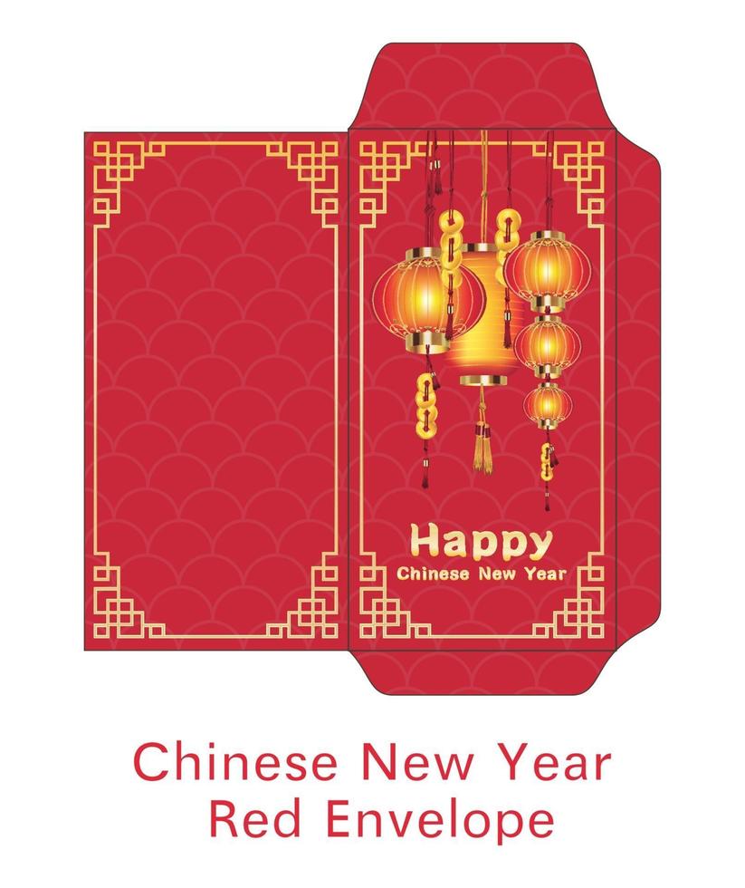 vetor de envelope de feliz ano novo chinês