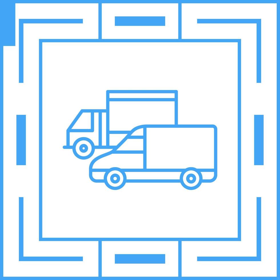 ícone de vetor de caminhões estacionados