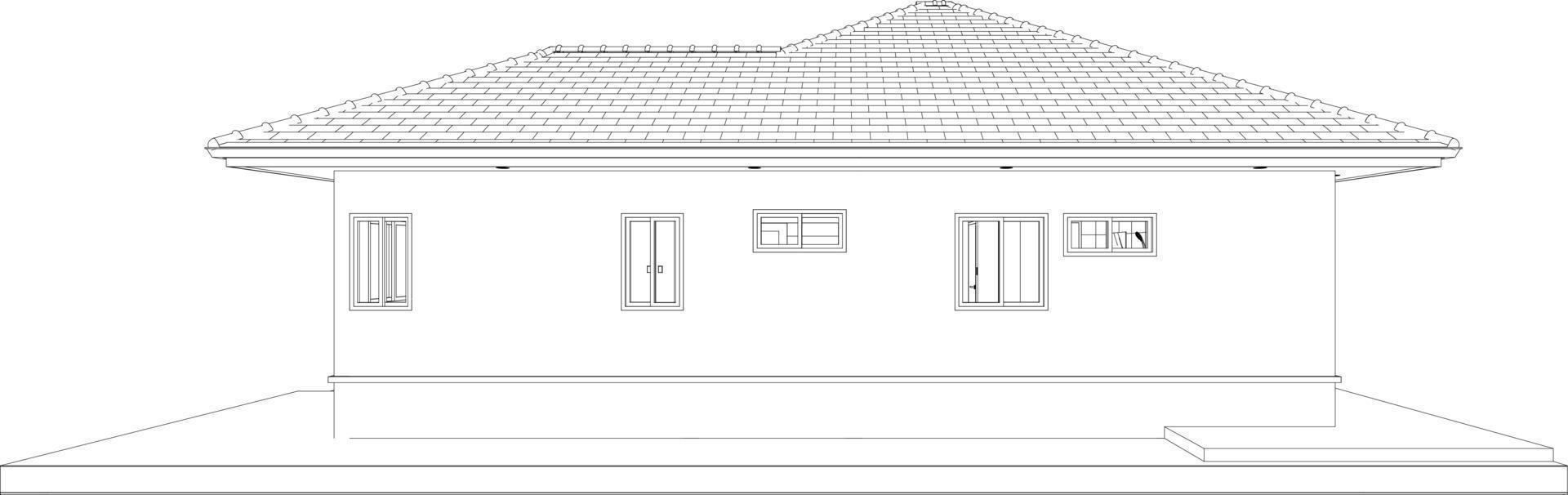 3d ilustração do residencial projeto vetor