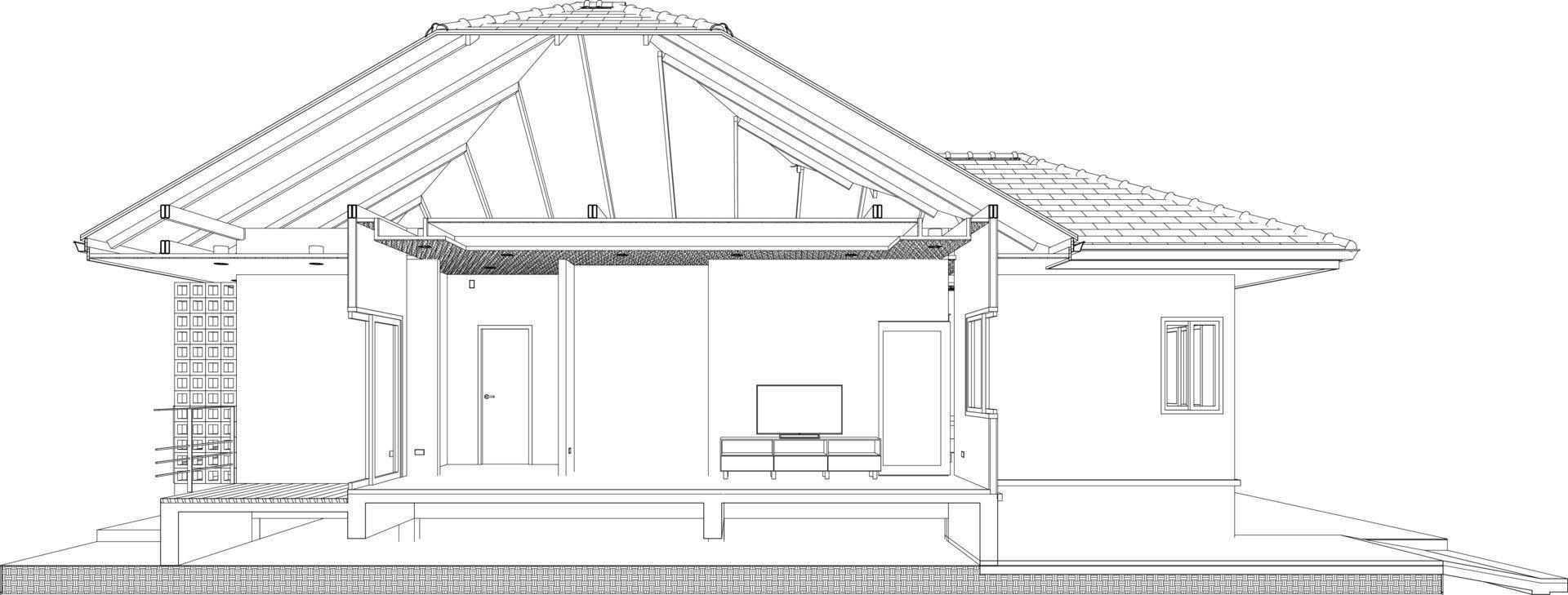 3d ilustração do residencial projeto vetor