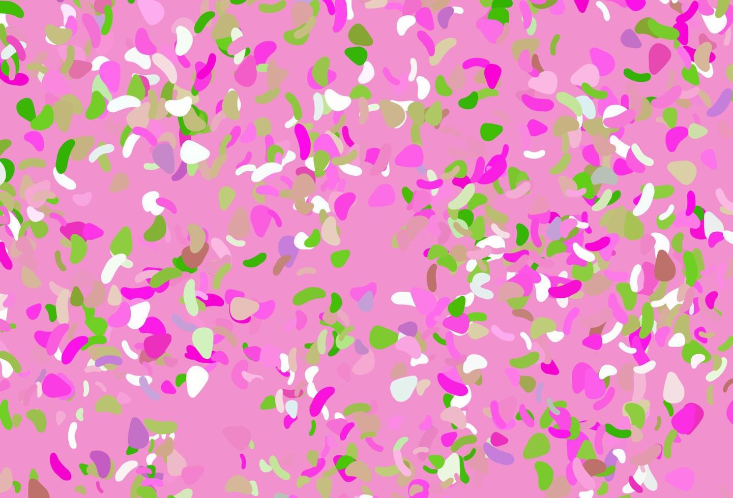 textura de vetor rosa claro, verde com formas aleatórias.