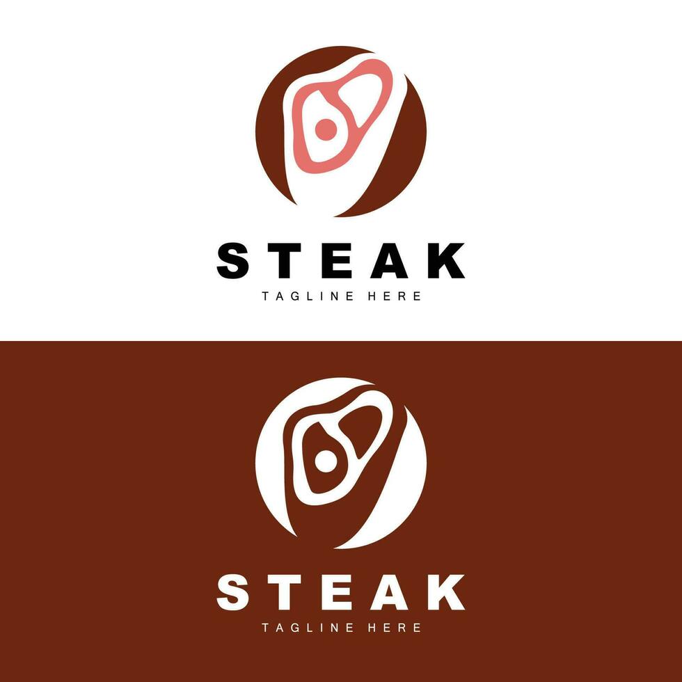 carne logotipo, carne bife vetor, grade cozinha projeto, bife restaurante marca modelo ícone vetor