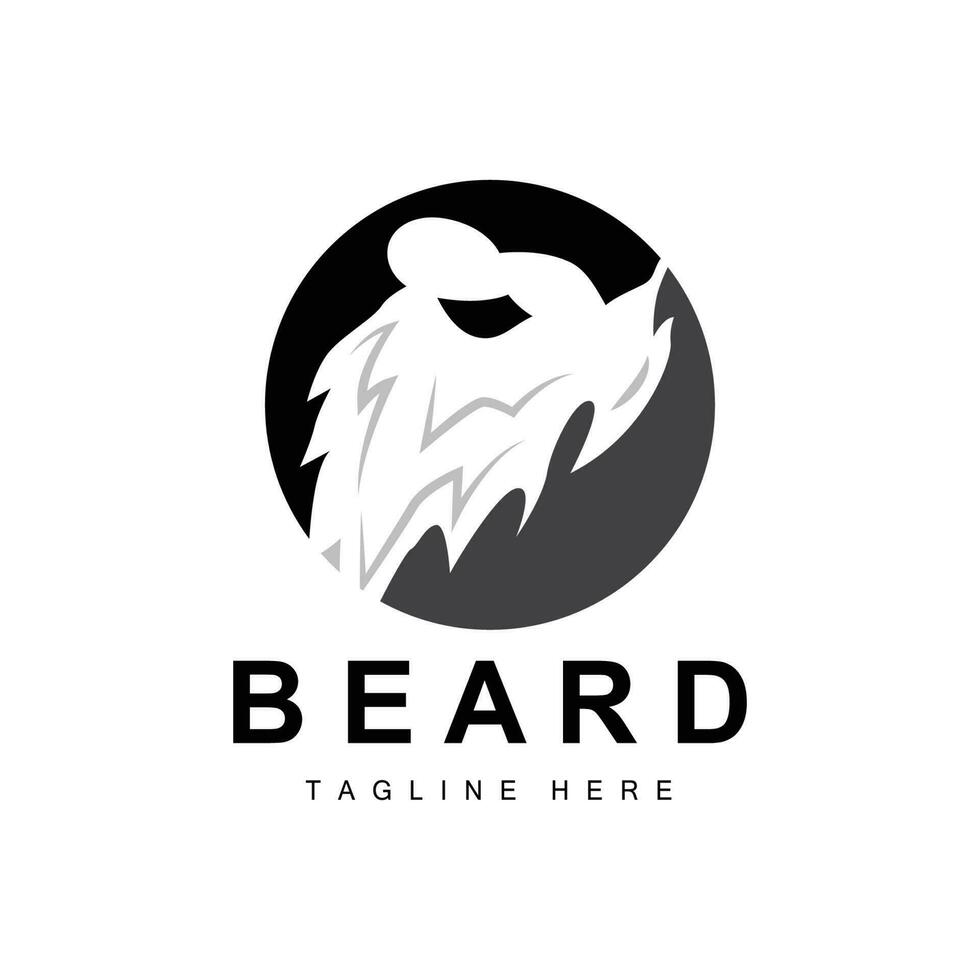 logotipo da barba, barbearia vetorial, design para aparência masculina, barbeiro, cabelo, moda vetor