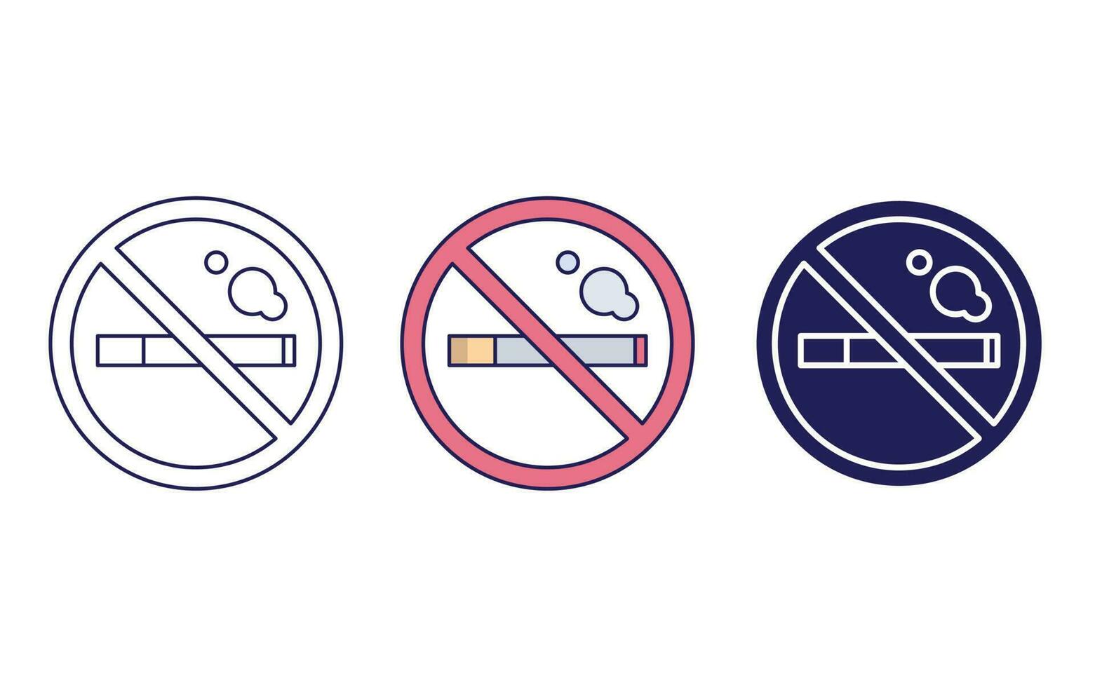 não fumar zona vetor ícone