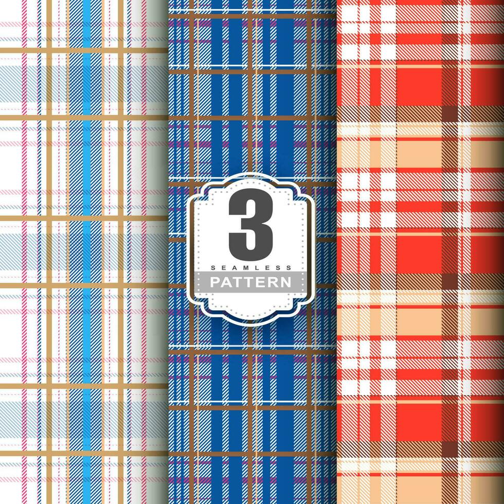 conjunto tartan xadrez escocês desatado padronizar. plano têxtil tecido padronizar enfeite Projeto. textura a partir de tartan, xadrez, toalhas de mesa, camisas, roupas, vestidos, roupa de cama, cobertores e de outros têxtil. vetor