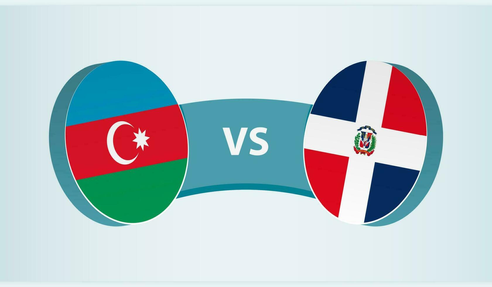 Azerbaijão versus dominicano república, equipe Esportes concorrência conceito. vetor