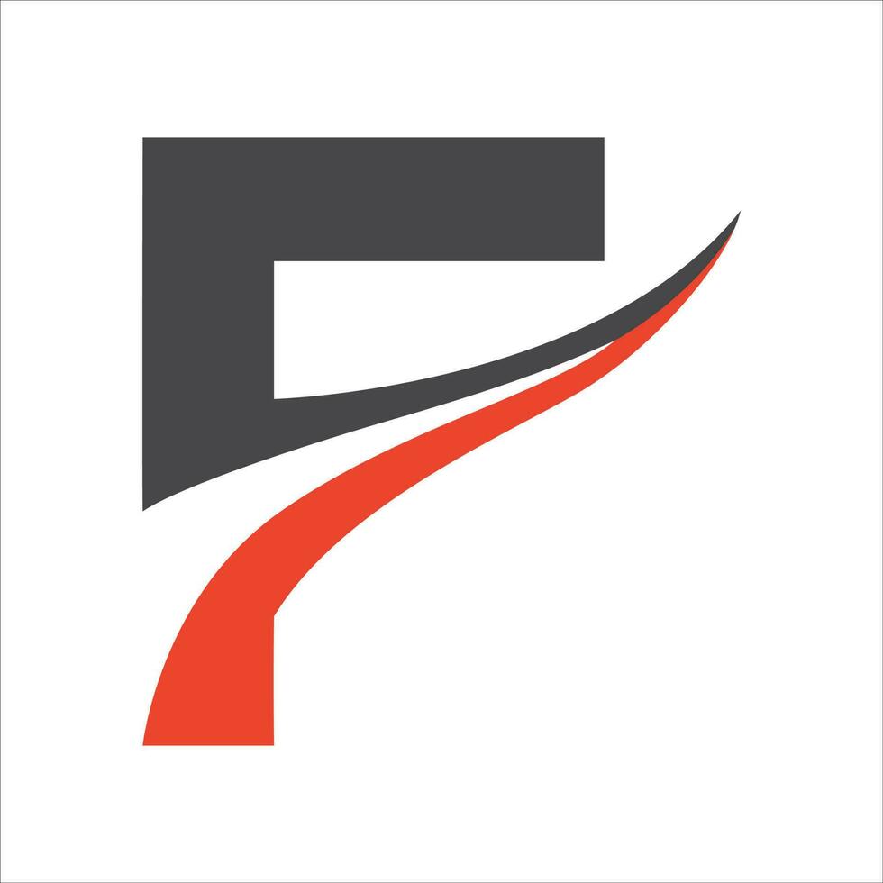 carta f logotipo vetor