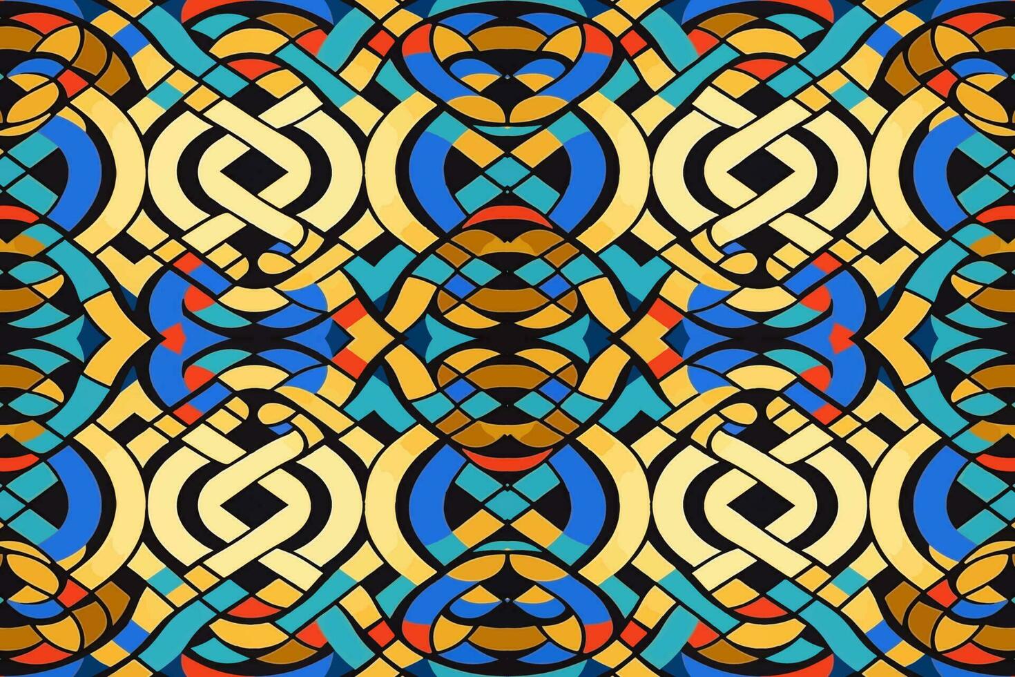 egípcio infinidade desatado padronizar colorida ouro fundo. abstrato tradicional folk velho antigo Antiguidade tribal étnico gráfico linha. ornamentado elegante luxo vintage retro para textura têxtil tecido. vetor