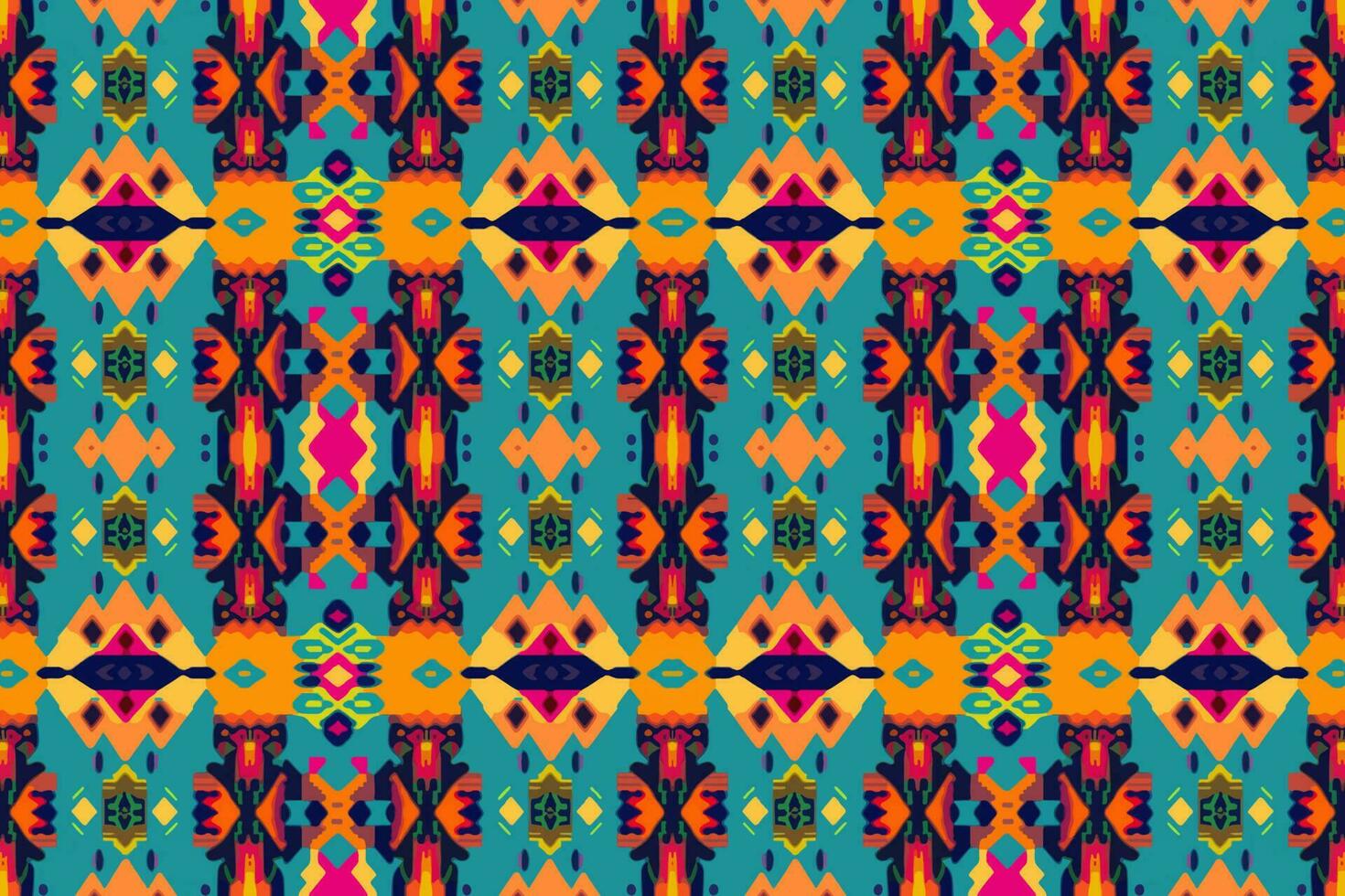 tecido têxtil ikat geométrico folclore enfeite desatado padronizar colorida tom. abstrato gráfico linha étnico tradicional folk Antiguidade tribal moderno ornamentado luxo elegante mínimo vintage retro estilo. vetor