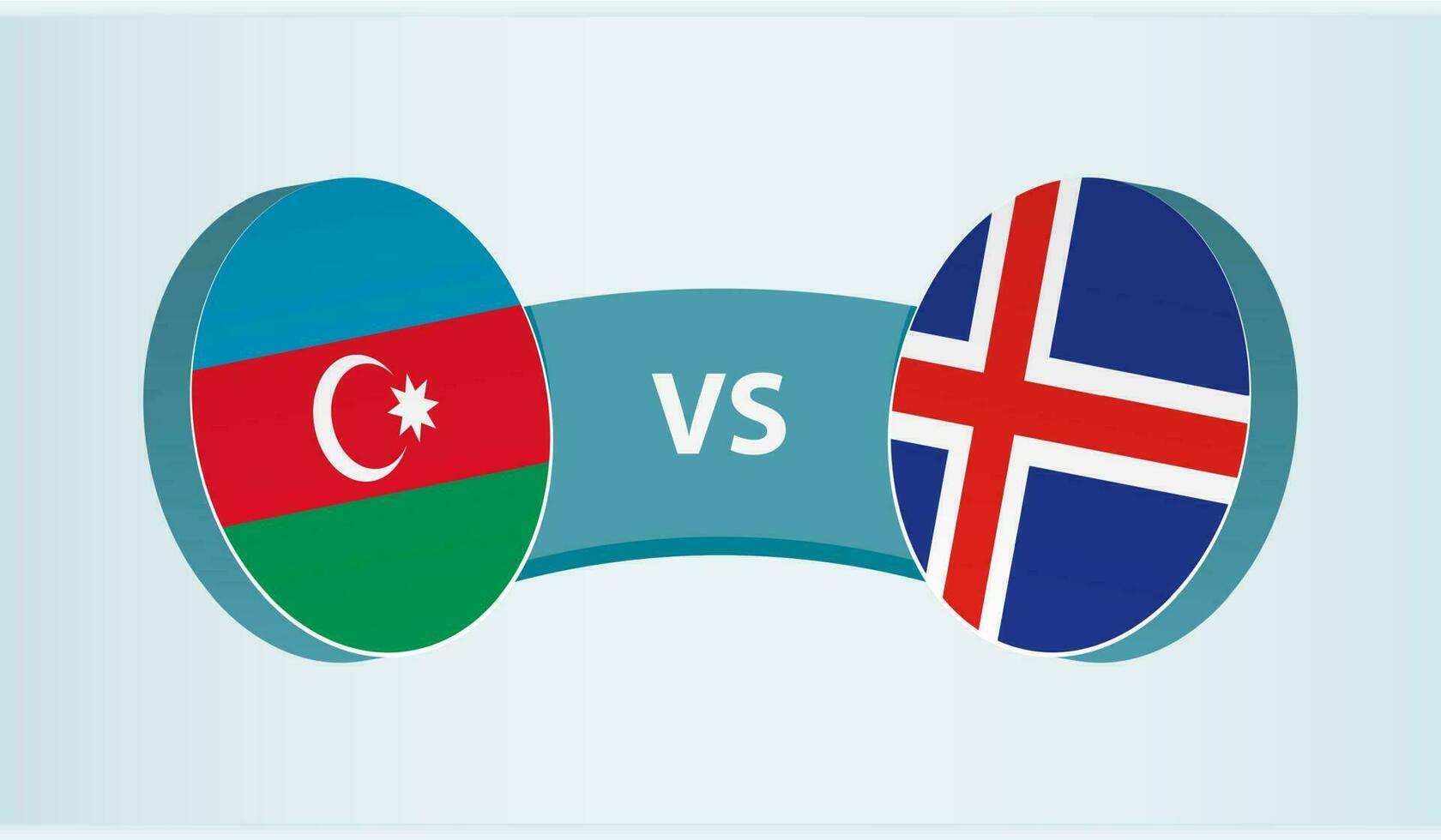 Azerbaijão versus Islândia, equipe Esportes concorrência conceito. vetor