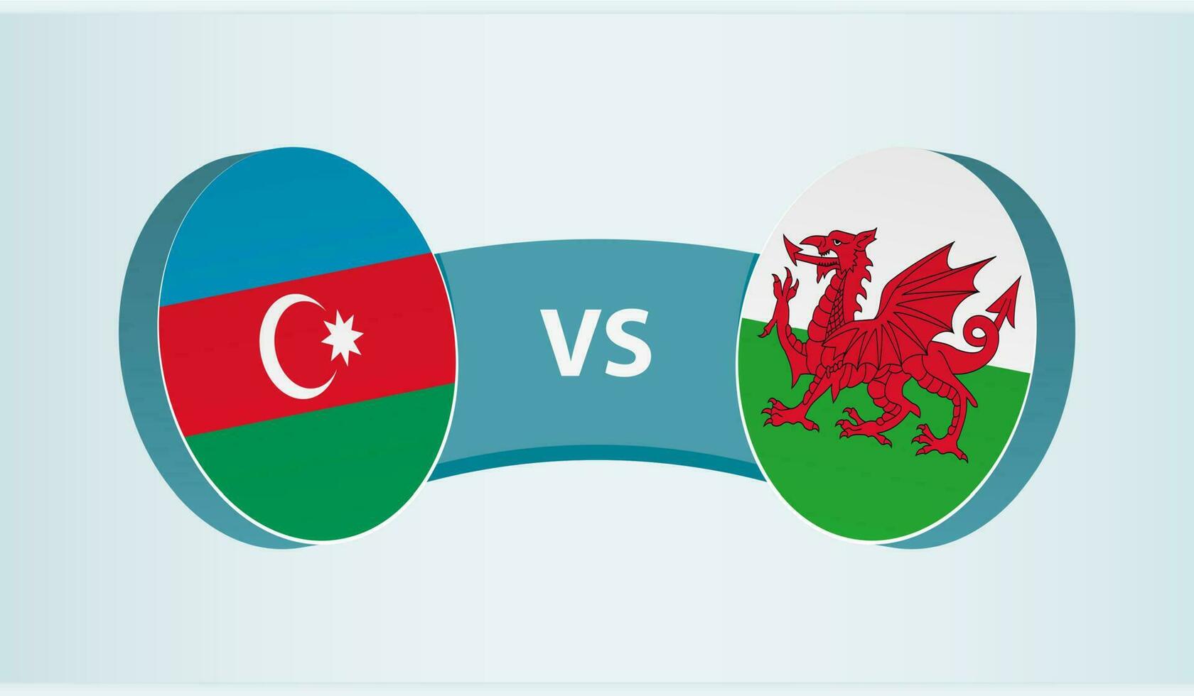 Azerbaijão versus País de Gales, equipe Esportes concorrência conceito. vetor