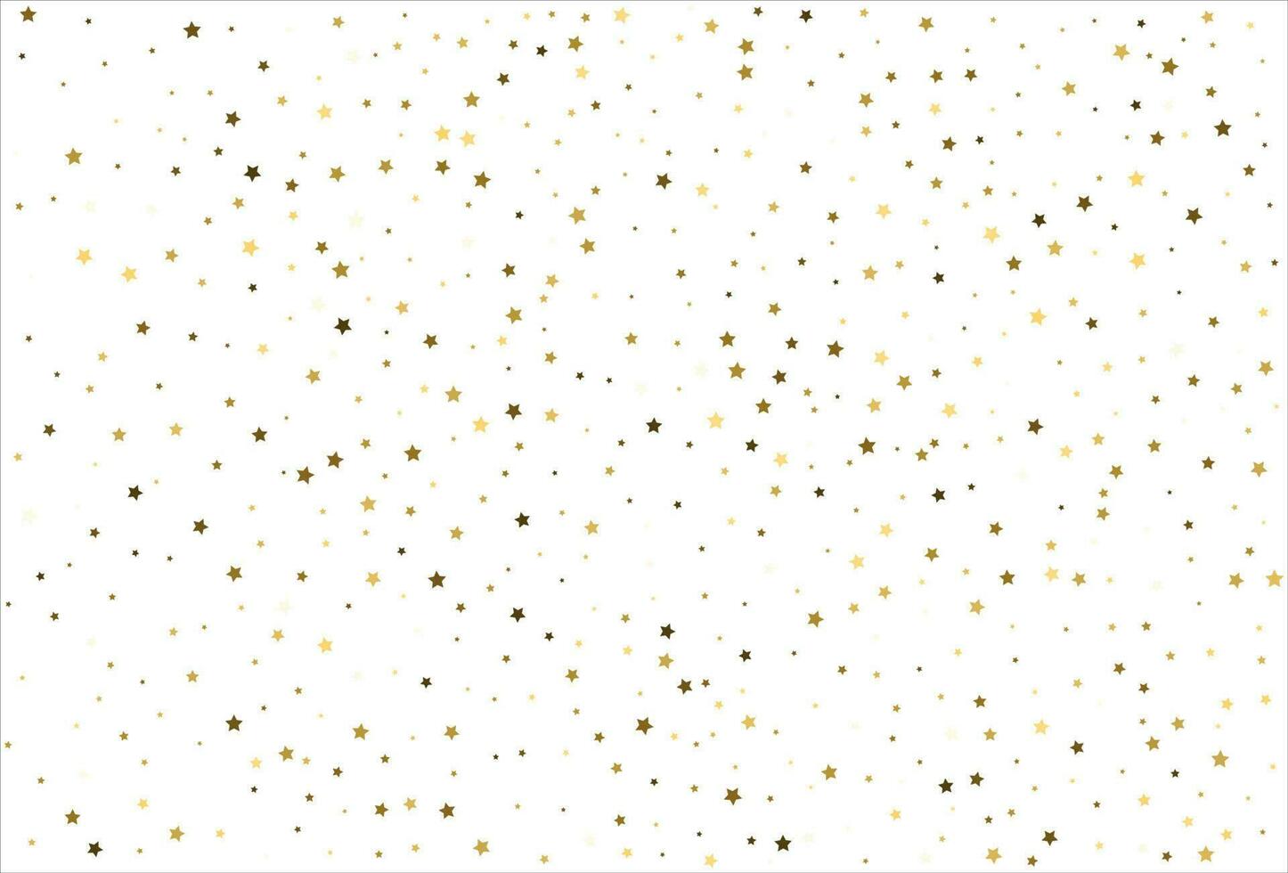 estrelas de ouro caindo aleatórias no fundo branco. padrão de brilho para banner, cartão de felicitações, cartão de natal e ano novo, convite, cartão postal, embalagens de papel vetor