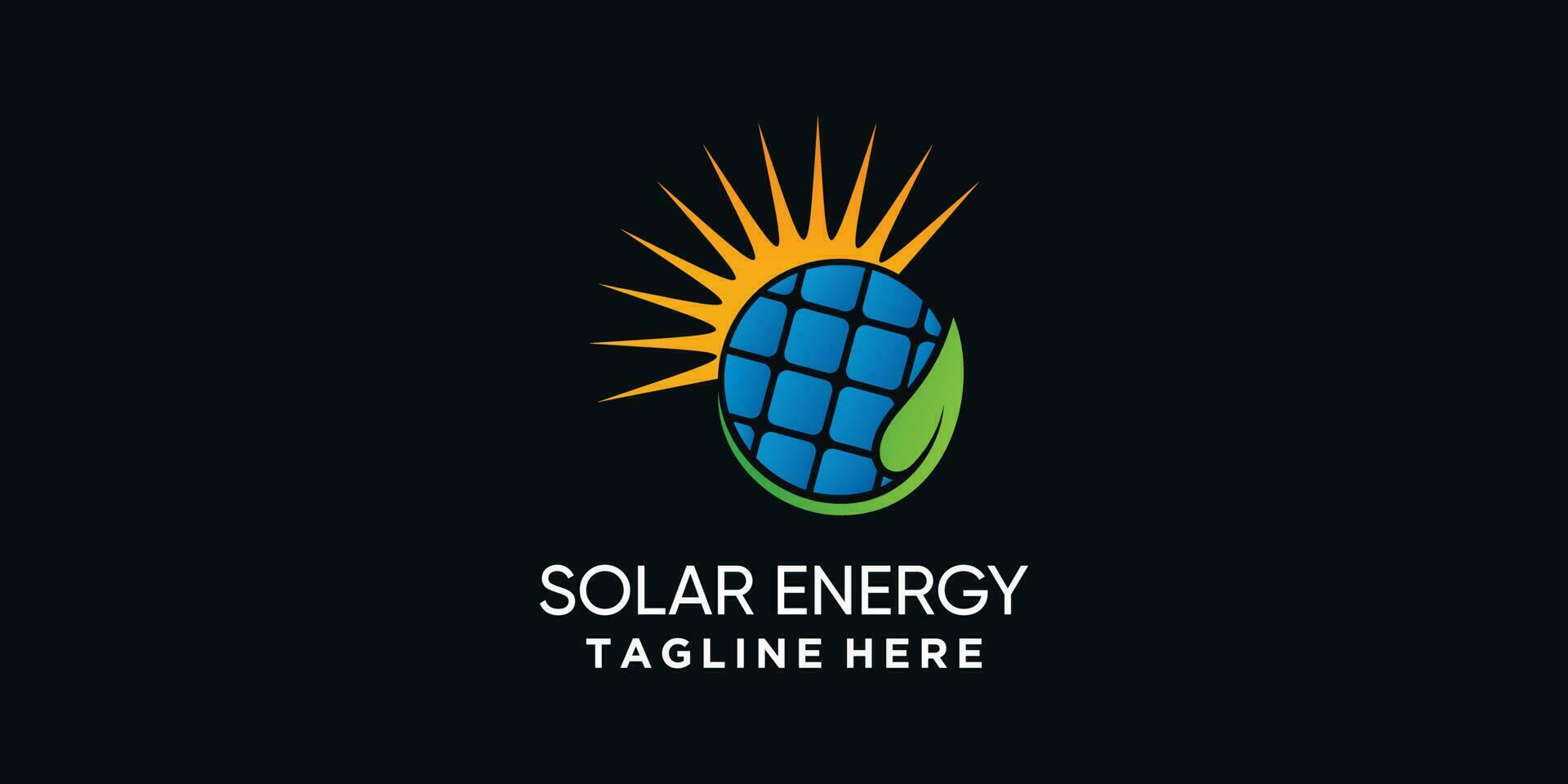 solar energia logotipo Projeto com Sol poder logotipo Prêmio vetor