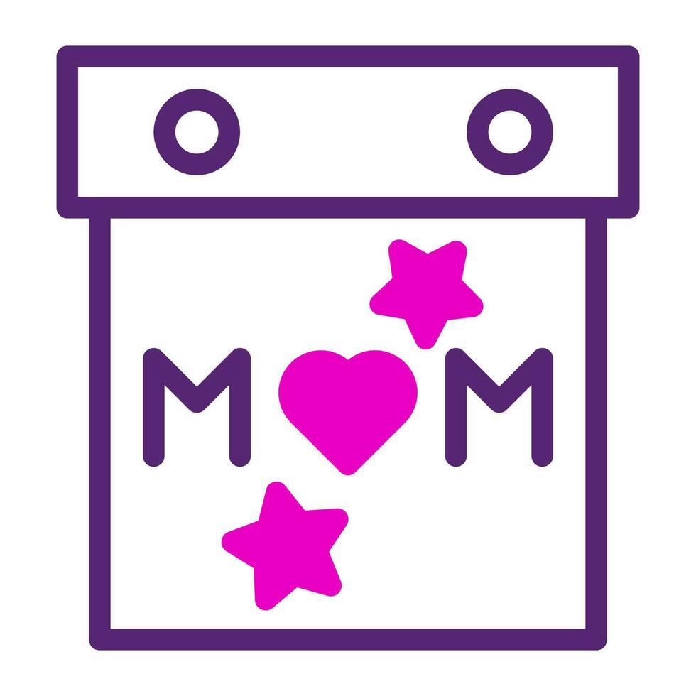 calendário mãe ícone duotônico Rosa roxa cor mãe dia símbolo ilustração. vetor
