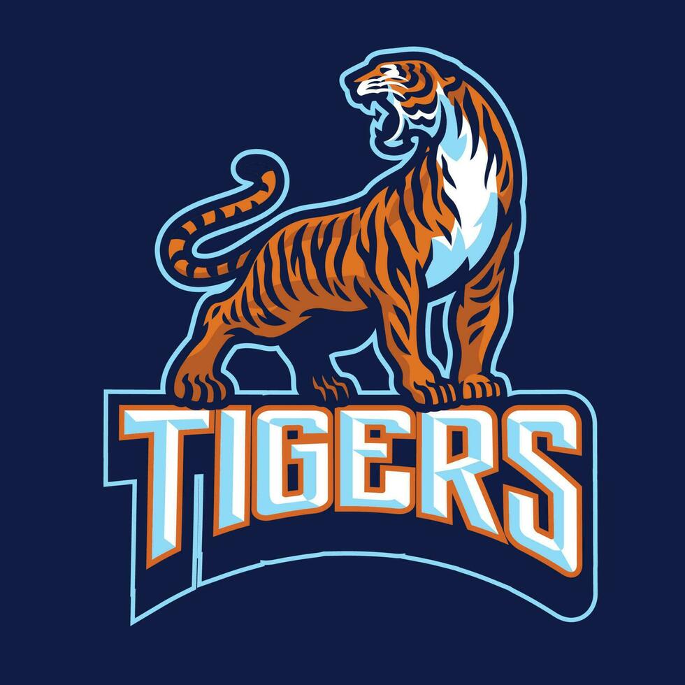 tigre mascote logotipo posição pose vetor