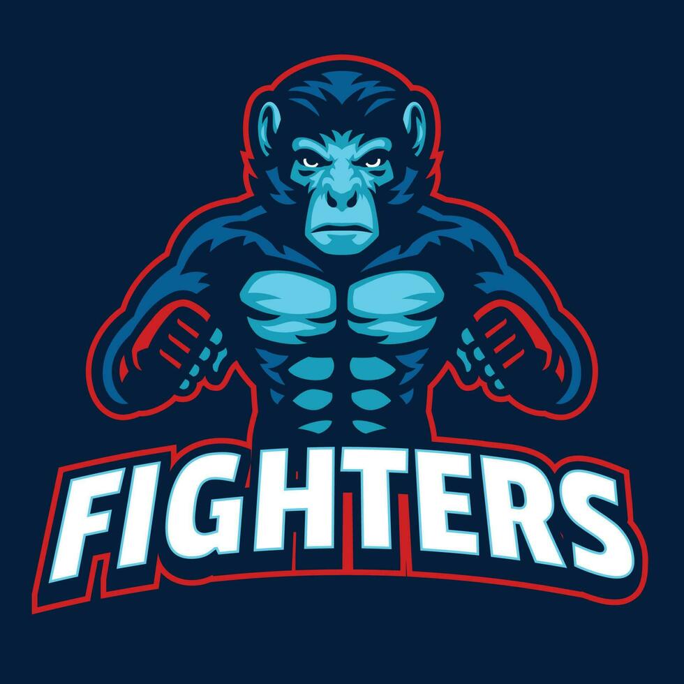 macaco MMA lutador mascote vetor