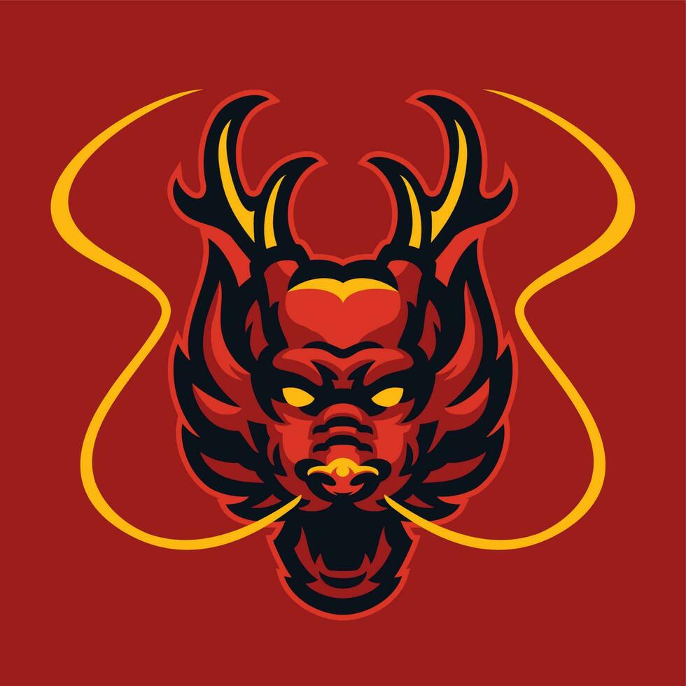 vermelho Dragão cabeça logotipo vetor