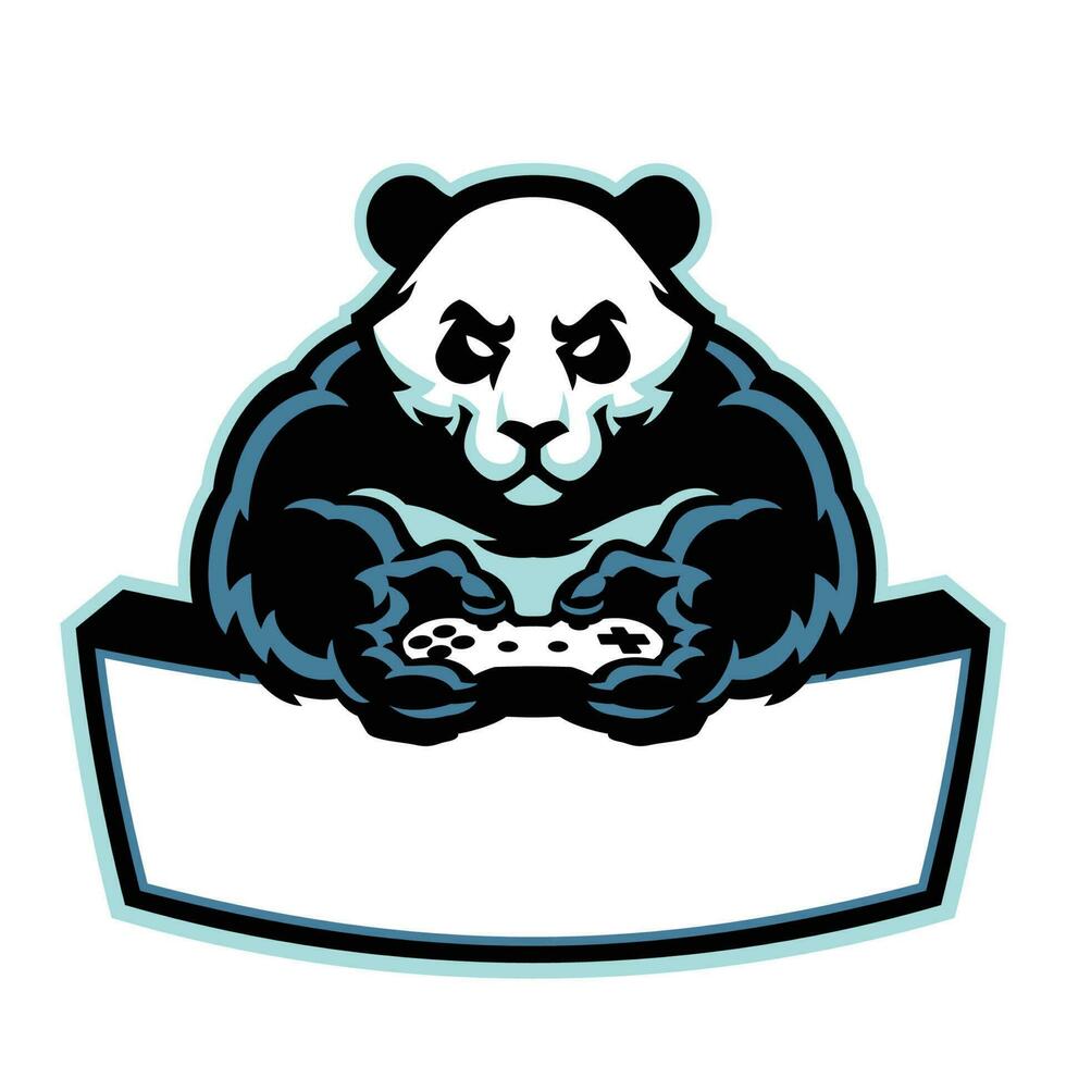 panda mascote logotipo jogos esport vetor