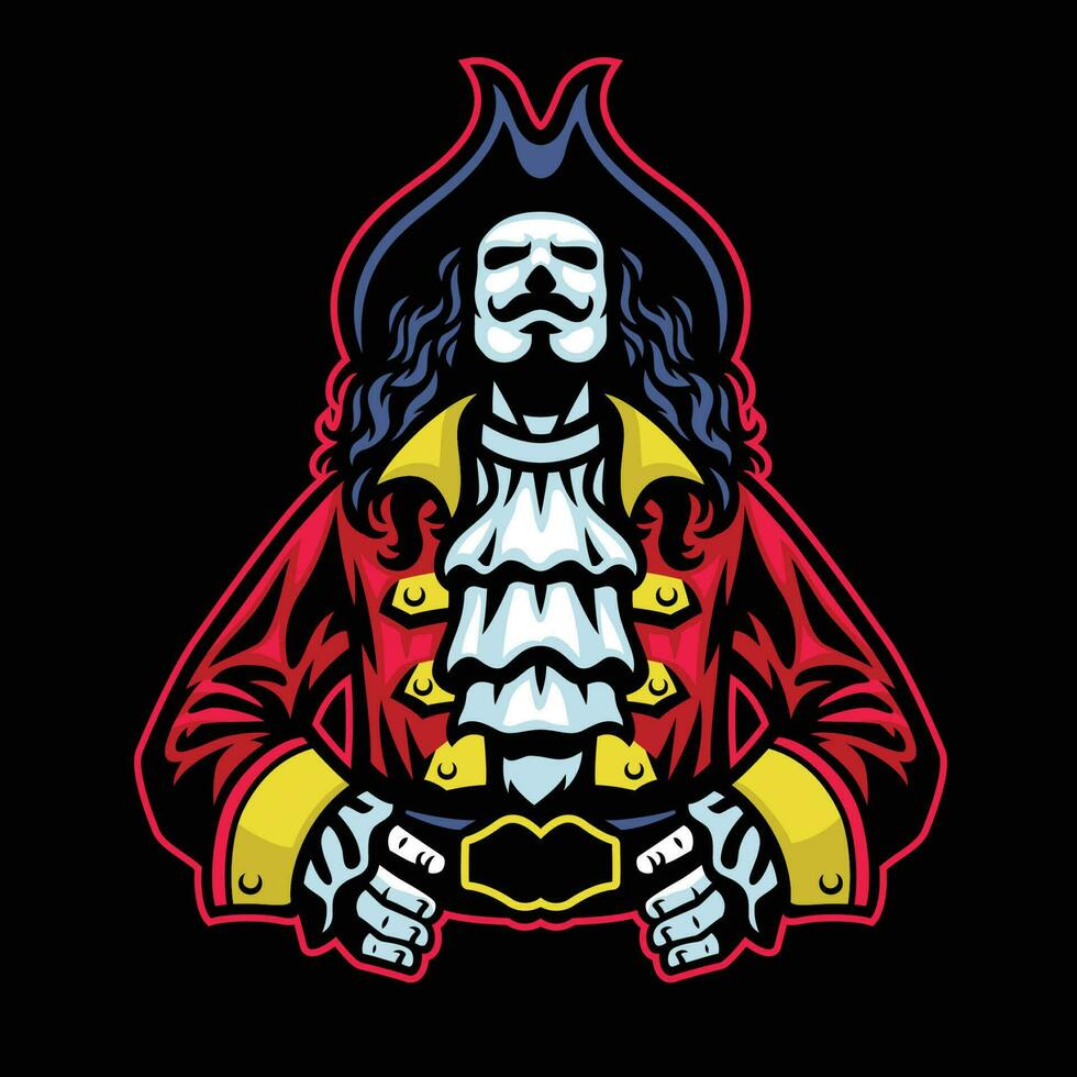 pirata capitão mascote logotipo vetor