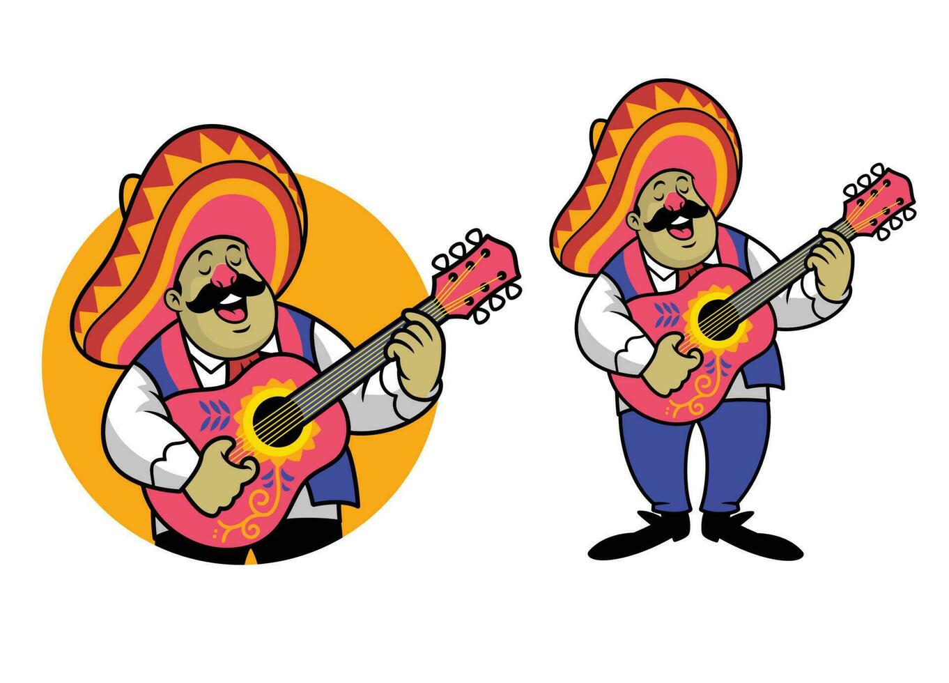 mexicano desenho animado homem mascote logotipo vetor