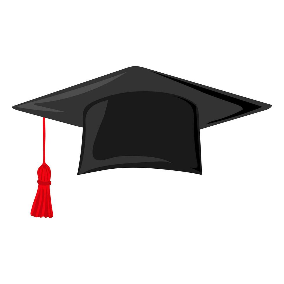 graduação boné com pendão. elemento para grau cerimônia e educacional programas Projeto vetor