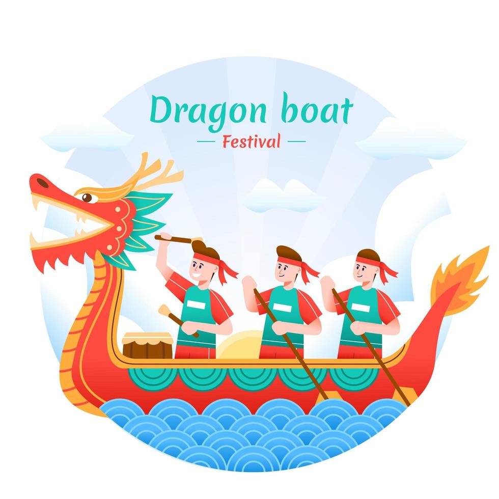 celebração do festival do barco dragão vetor