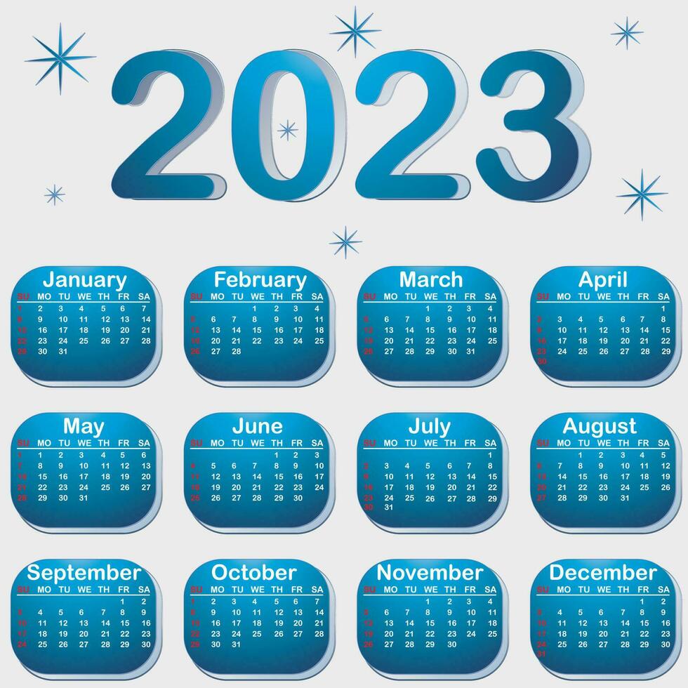 2023 calendário - calendário vetor