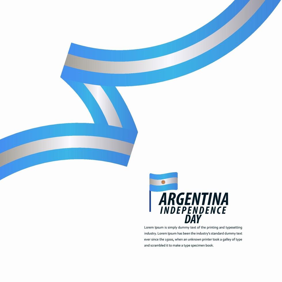 feliz celebração do dia da independência da Argentina, cartaz, faixa de opções de design de modelo de vetor