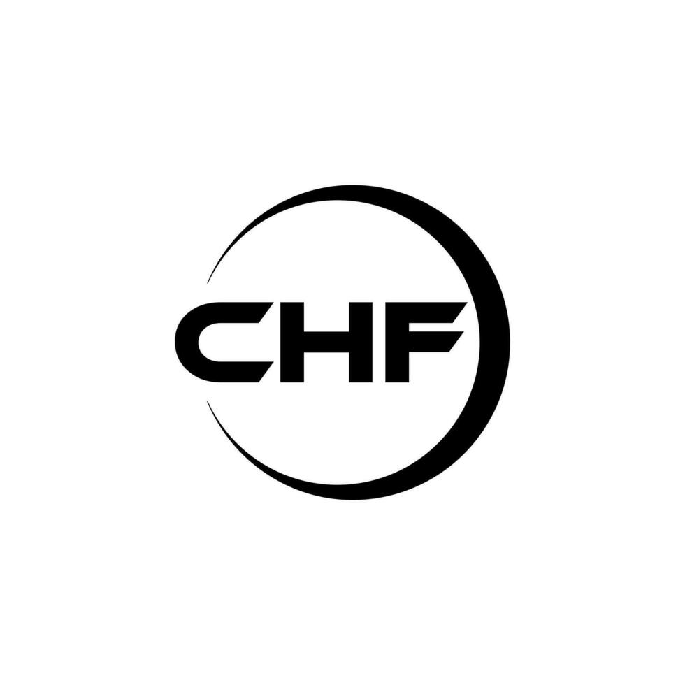 chf carta logotipo Projeto dentro ilustração. vetor logotipo, caligrafia desenhos para logotipo, poster, convite, etc.