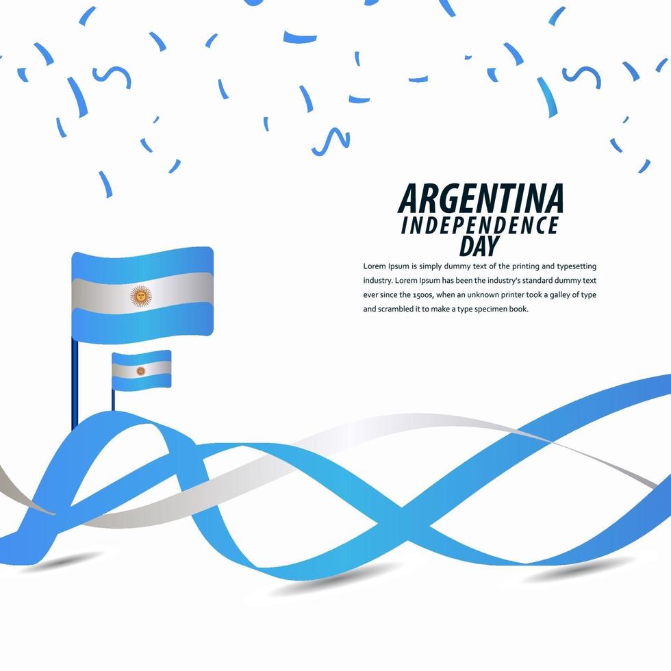 feliz celebração do dia da independência da Argentina, cartaz, faixa de opções de design de modelo de vetor