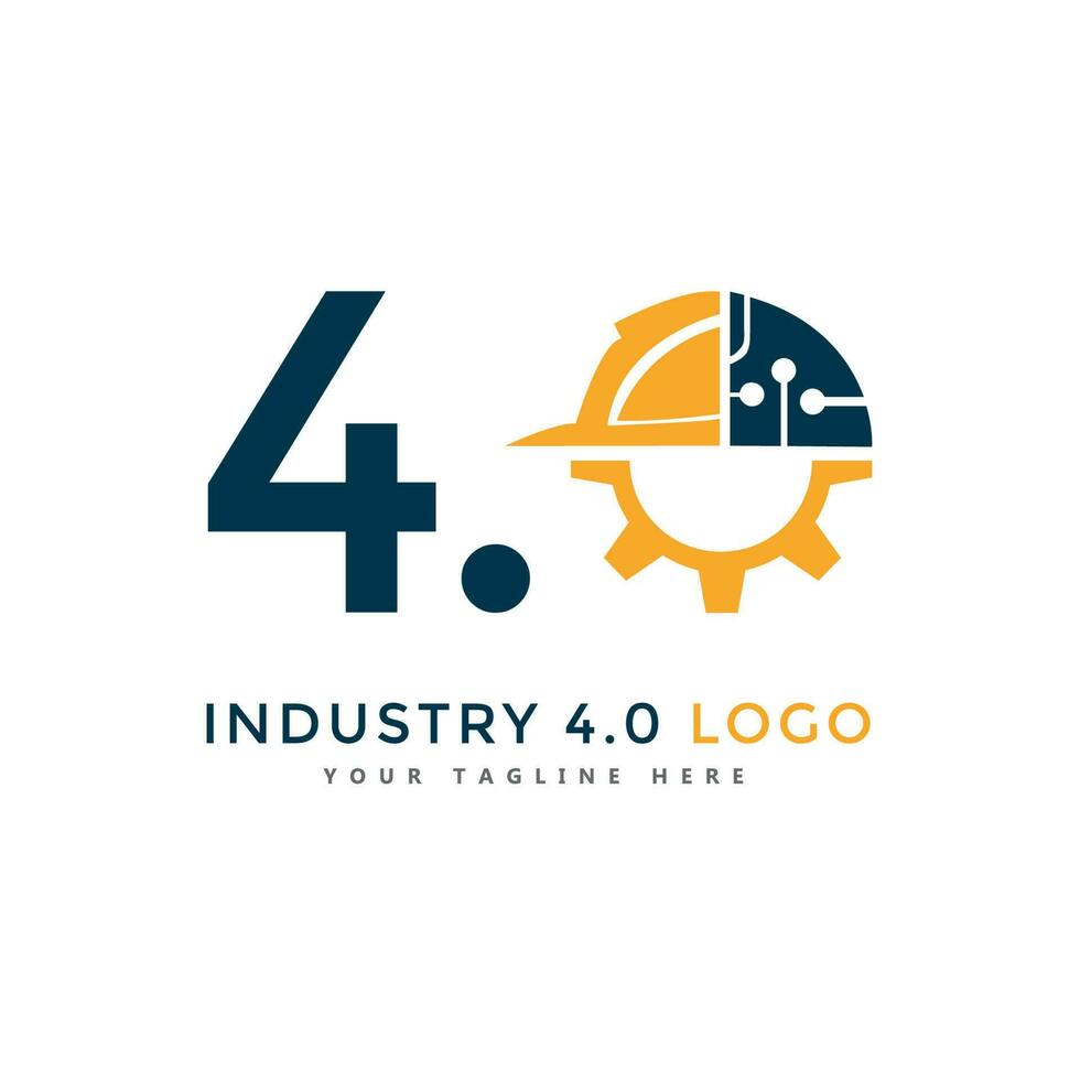indústria 4,0 logotipo vetor