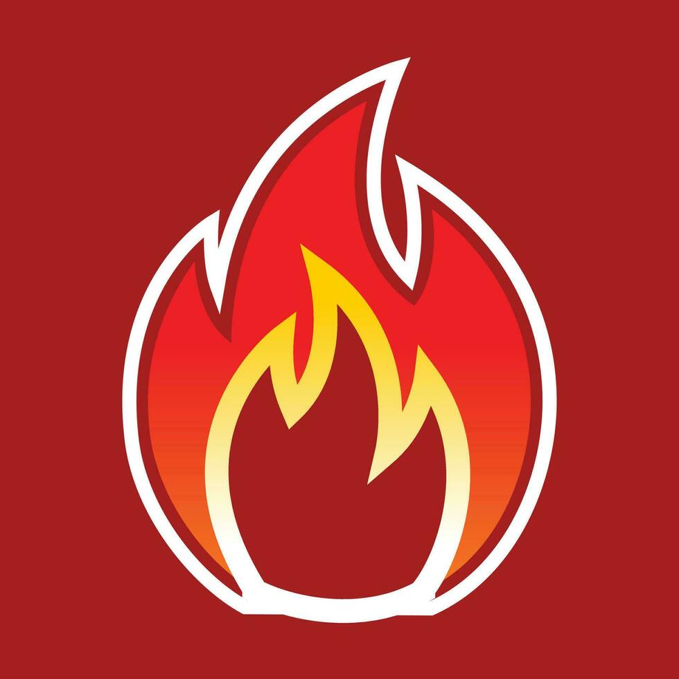 fogo logotipo. vermelho, amarelo fogo. ícone ilustração para Projeto - vetor