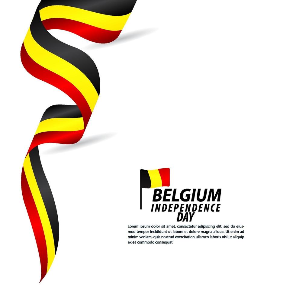 ilustração de design de modelo de vetor de celebração do dia da independência na Bélgica
